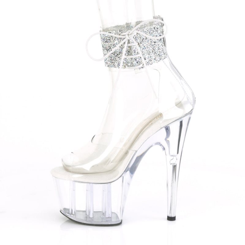 Black / Clear Pleaser Adore-724RS-02 Women's Platform Heels Sandals | AUSTRALIA XCAOR