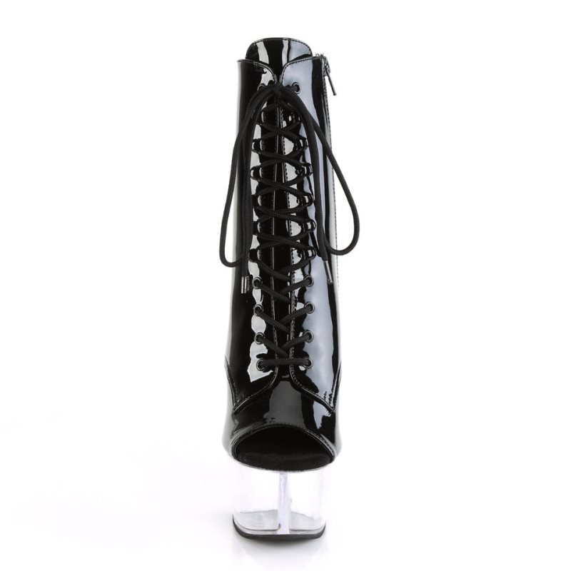 Black / Clear Pleaser Aspire-1021 Women's Heels Boots | AUSTRALIA SMYDR