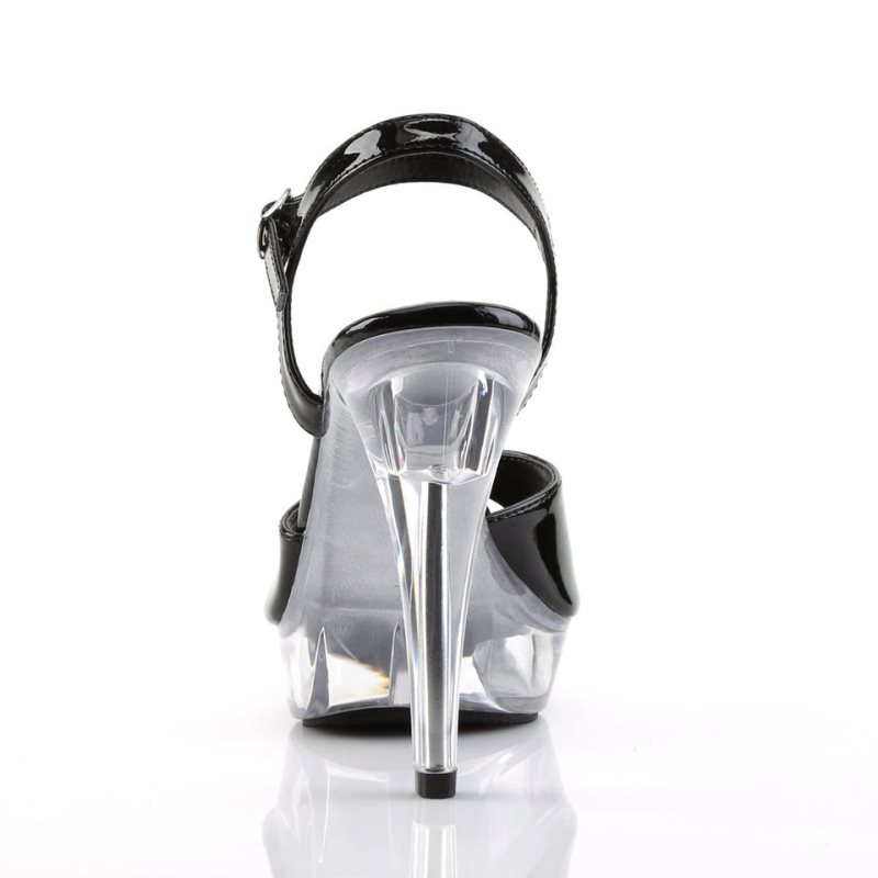 Black / Clear Pleaser Cocktail-509 Women's Platform Heels Sandals | AUSTRALIA VFQKC