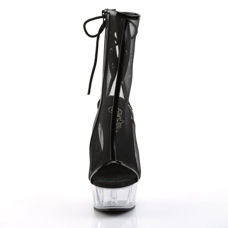 Black / Clear Pleaser Delight-1018MSH Women's Heels Boots | AU TUSGDQE