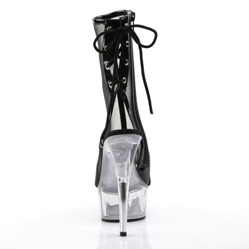 Black / Clear Pleaser Delight-1018MSH Women's Heels Boots | AU TUSGDQE