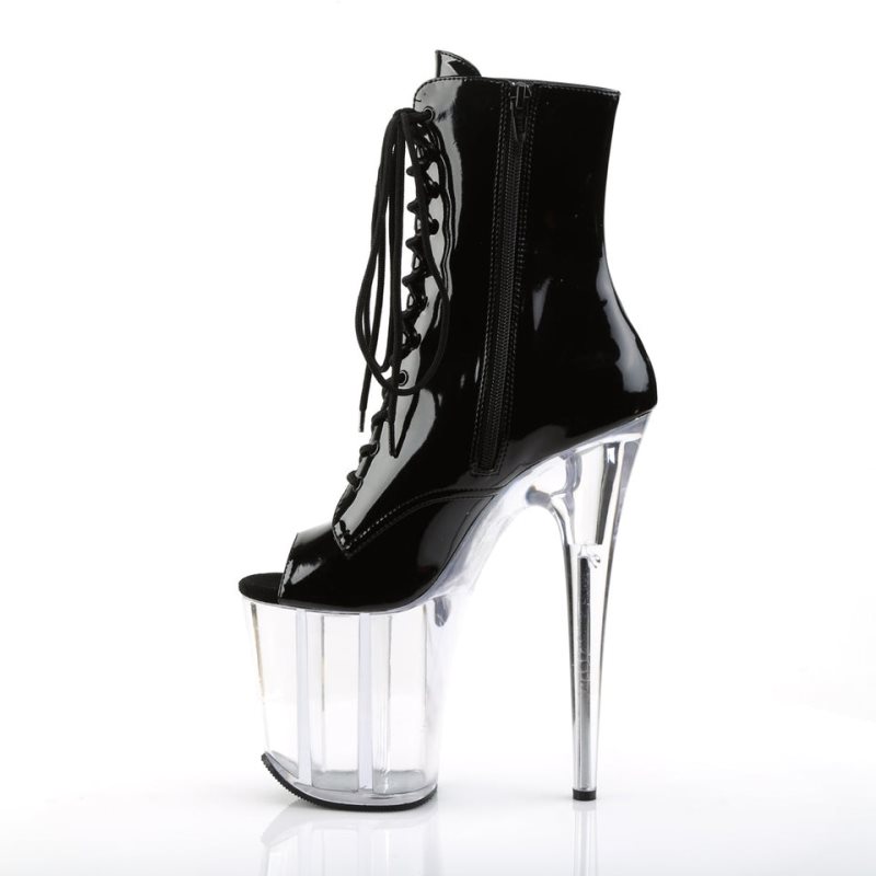 Black / Clear Pleaser Flamingo-1021 Women's Heels Boots | AUSTRALIA DQTIN