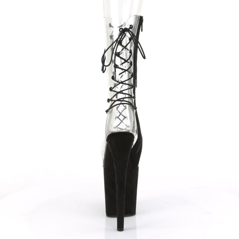 Black / Clear Pleaser Flamingo-800-60FS Women's Heels Boots | AU LQEADFK