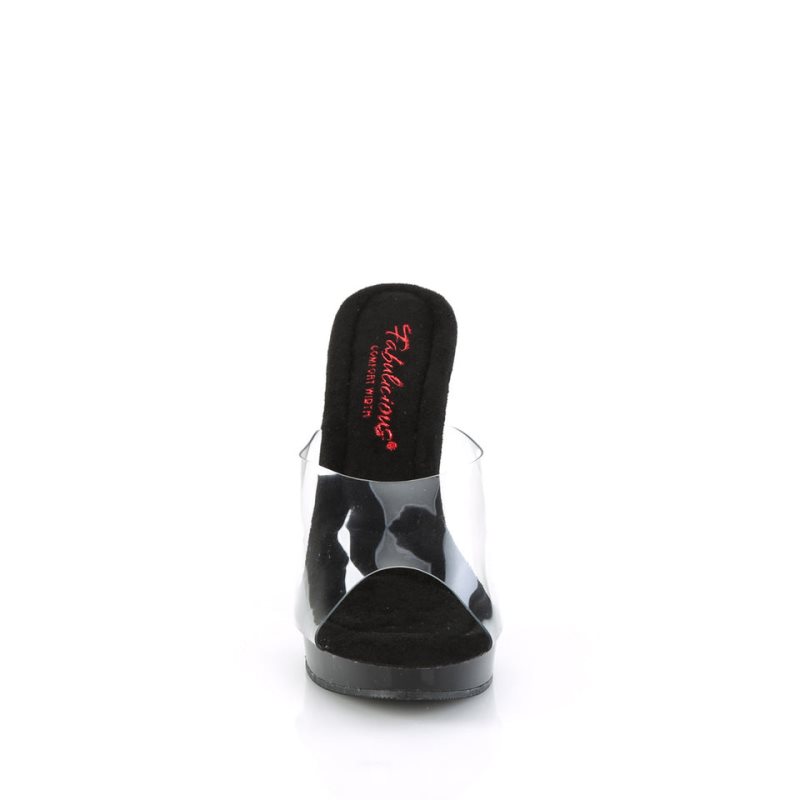 Black / Clear Pleaser Glory-501 Women's Platform Slides | AUSTRALIA WMSXZ