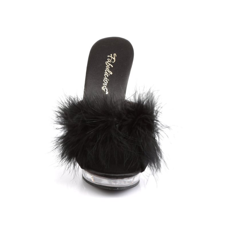 Black / Clear Pleaser Lip-101-8 Women's Platform Slides | AUSTRALIA ADCUK