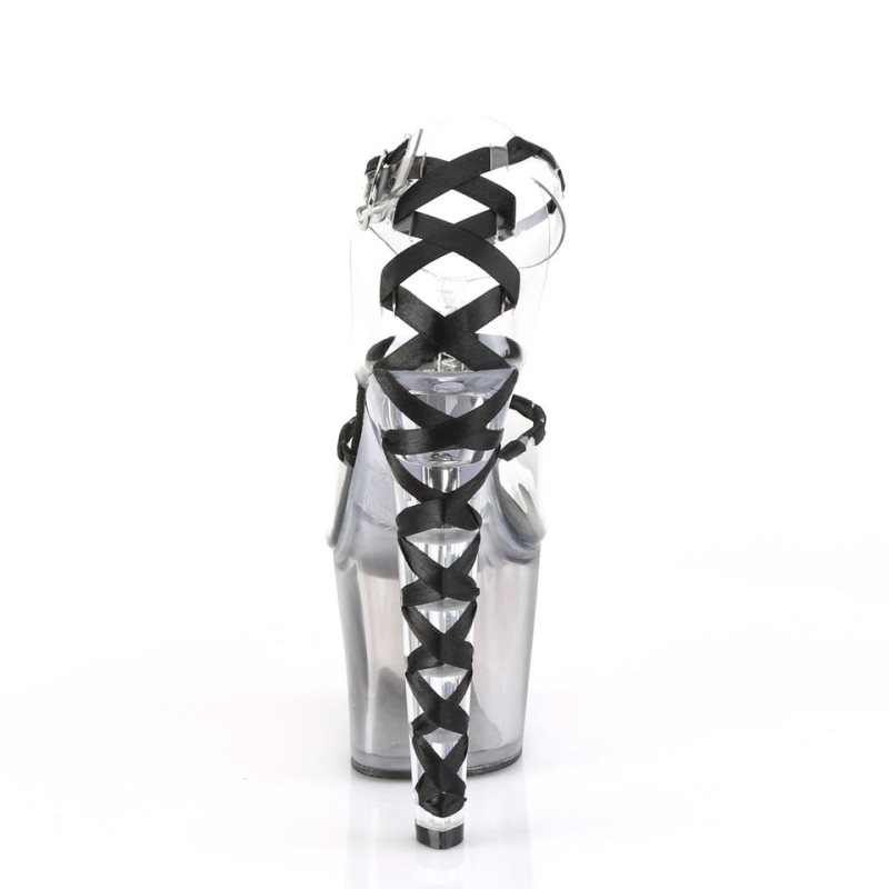 Black / Clear Pleaser Lovesick-712T Women's Platform Heels Sandals | AUSTRALIA ZGSFY