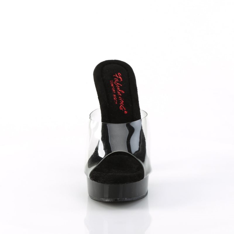 Black / Clear Pleaser Majesty-501 Women's Platform Slides | AU ZHLKOTM