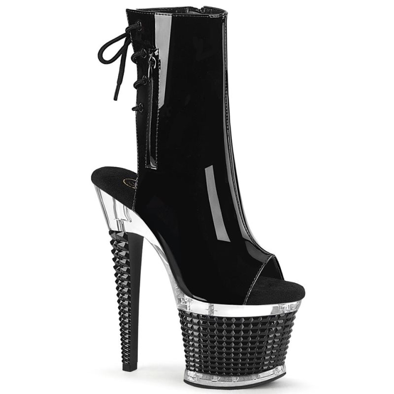 Black / Clear Pleaser Spectator-1018 Women\'s Heels Boots | AUSTRALIA IZTYU