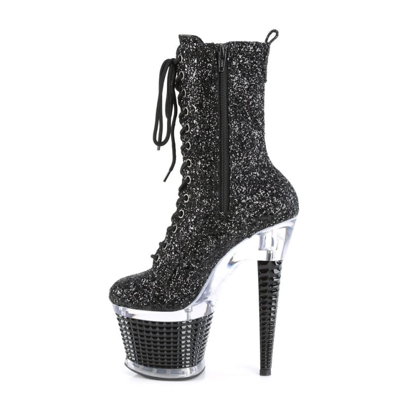 Black / Clear Pleaser Spectator-1040G Women's Heels Boots | AUSTRALIA RXFTC