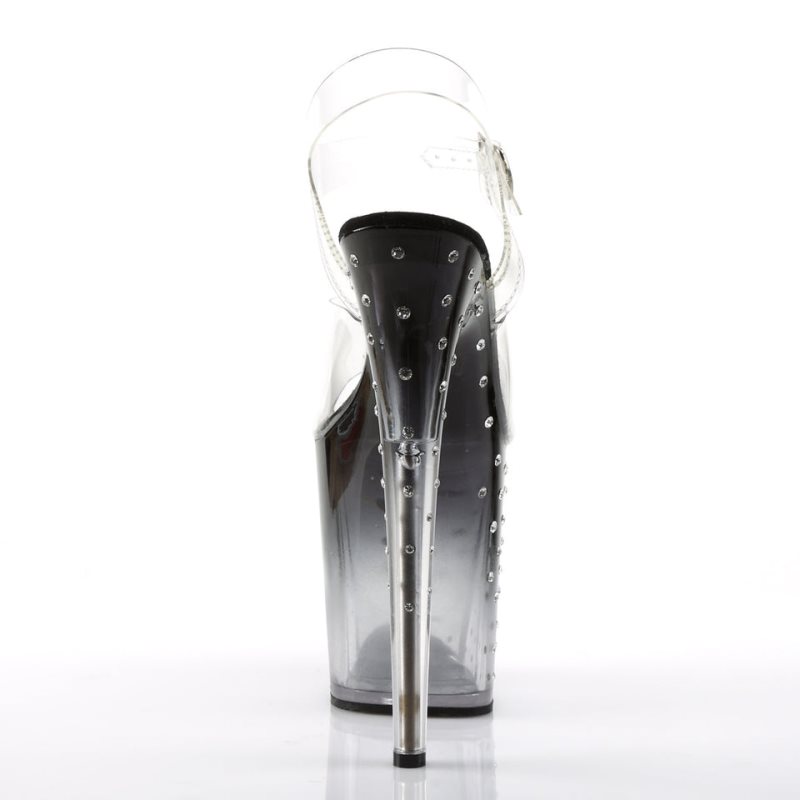 Black / Clear Pleaser Stardust-808T Women's Platform Heels Sandals | AU HPTGUBD