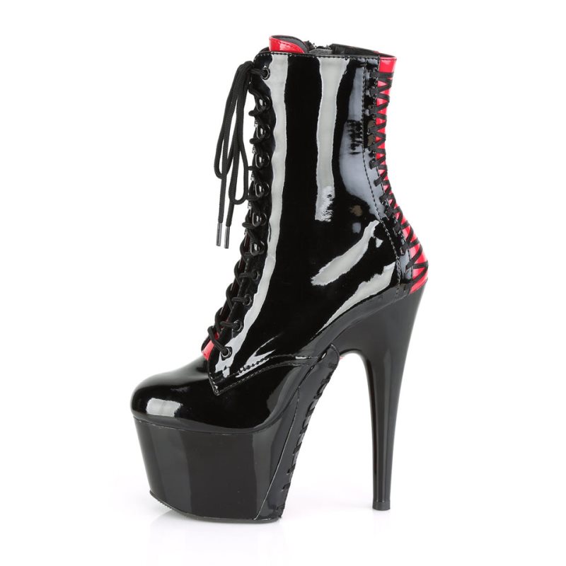 Black / Red Pleaser Adore-1020FH Women's Heels Boots | AUSTRALIA YNRGI