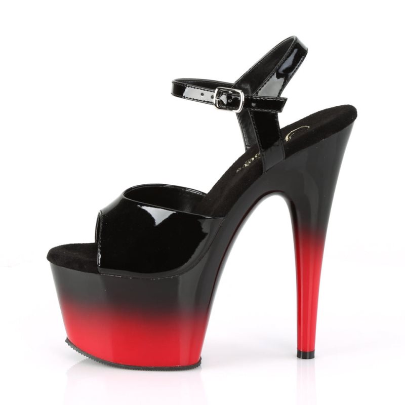 Black / Red Pleaser Adore-709BR-H Women's Platform Heels Sandals | AU NORTHGM