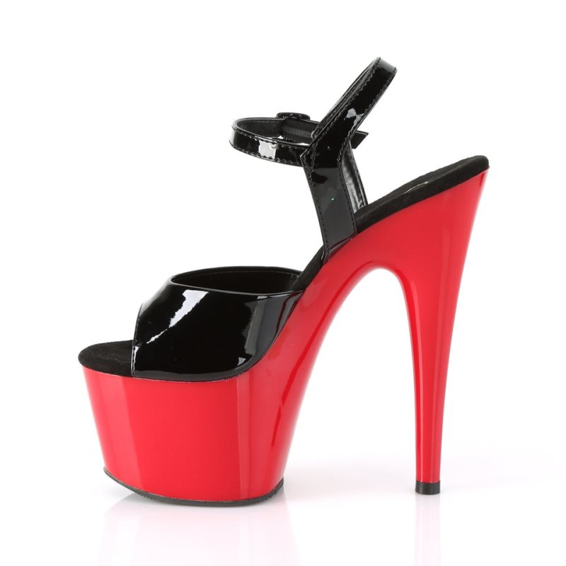 Black / Red Pleaser Adore-709 Women's Platform Heels Sandals | AU LEKZBJV