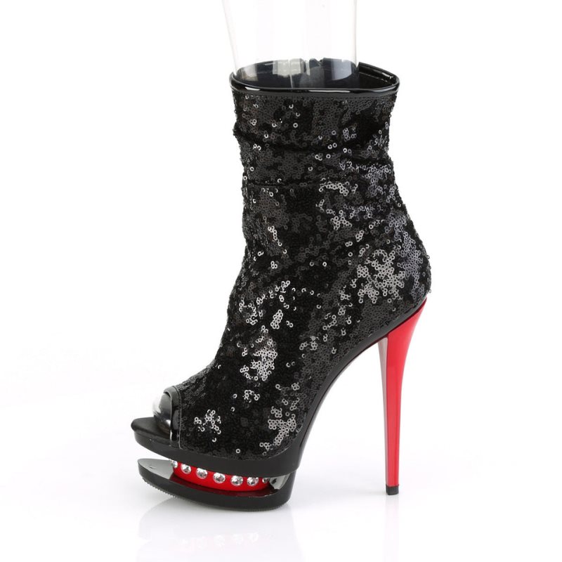 Black / Red Pleaser Blondie-R-1008 Women's Heels Boots | AU EOGNZTS