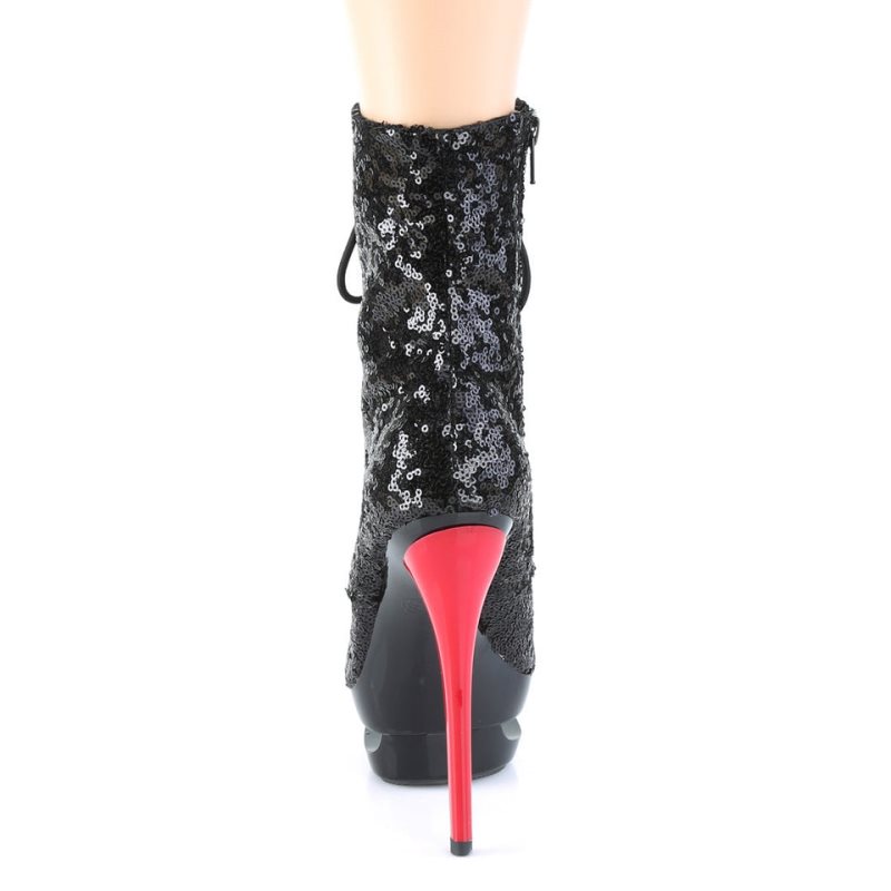 Black / Red Pleaser Blondie-R-1020 Women's Heels Boots | AU CPQLRVT