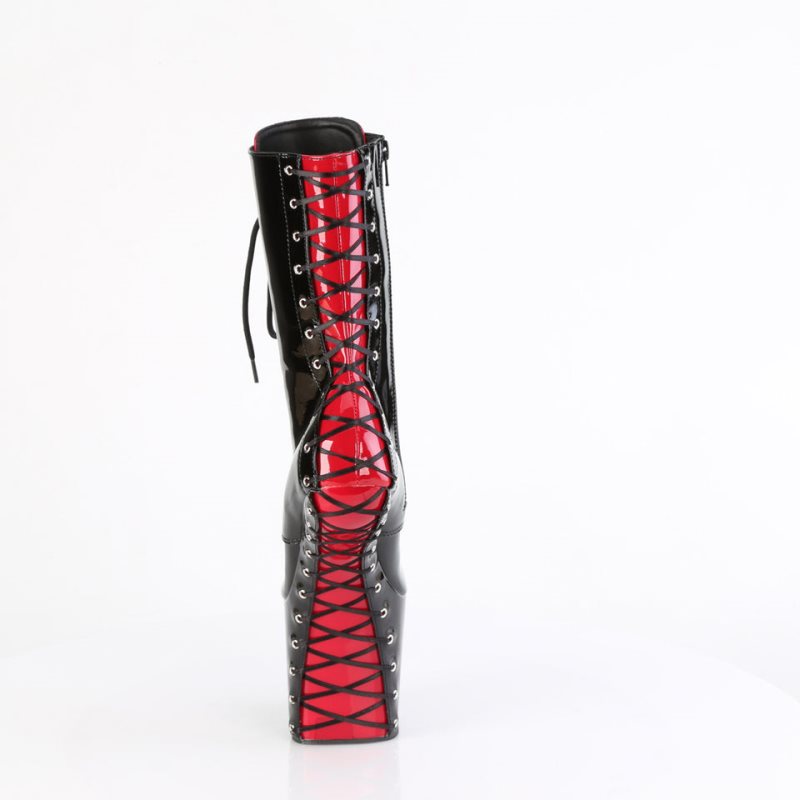 Black / Red Pleaser Craze-1040FH Women's Heels Boots | AU XAMPUZL