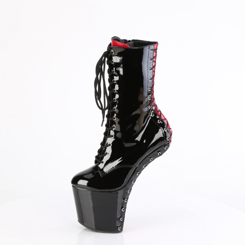 Black / Red Pleaser Craze-1040FH Women's Heels Boots | AU XAMPUZL