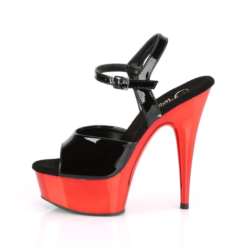 Black / Red Pleaser Delight-609 Women's Platform Heels Sandals | AUSTRALIA KOIGU