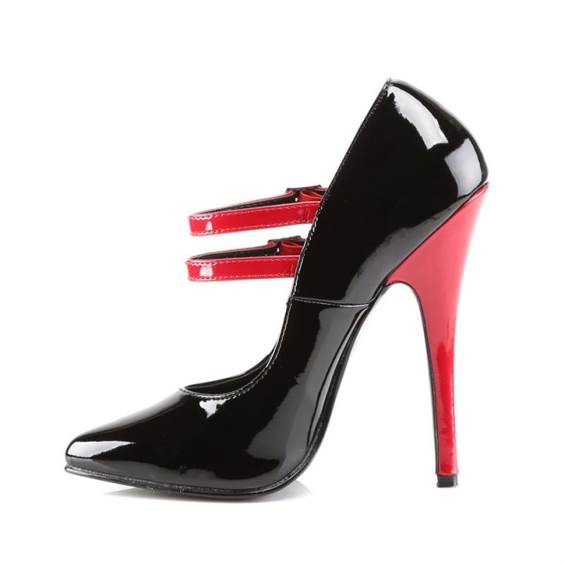 Black / Red Pleaser Domina-442 Women's Pumps | AU UYDVQKW