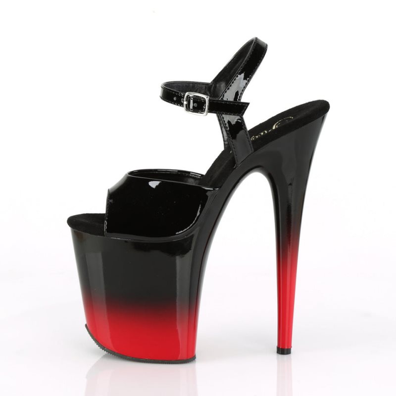 Black / Red Pleaser Flamingo-809BR-H Women's Platform Heels Sandals | AU CSVIQRY