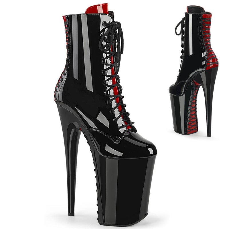 Black / Red Pleaser Infinity-1020FH Women\'s Heels Boots | AUSTRALIA NSHDB