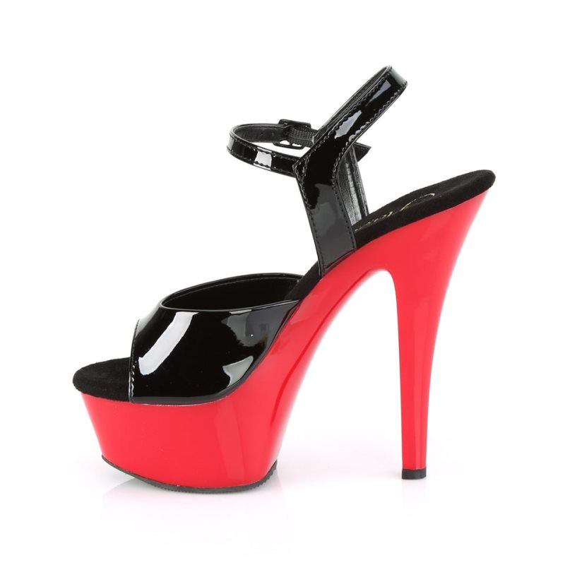 Black / Red Pleaser Kiss-209 Women's Platform Heels Sandals | AUSTRALIA PSZTA