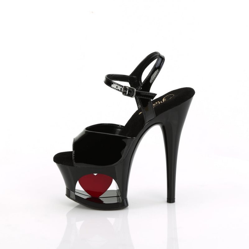 Black / Red Pleaser Moon-709H Women's Platform Heels Sandals | AU DFIBYNA