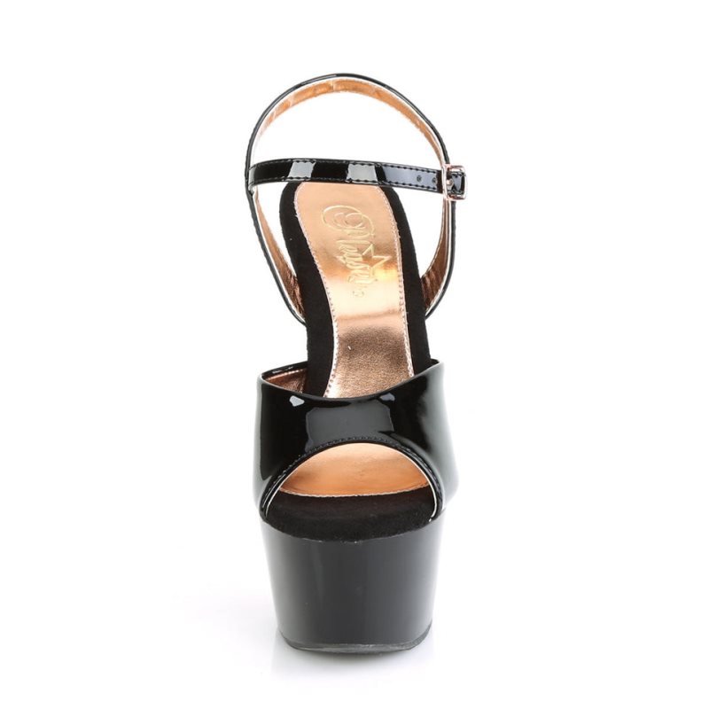 Black / Rose Gold Pleaser Aspire-609TT Women's Platform Heels Sandals | AUSTRALIA HGDCU