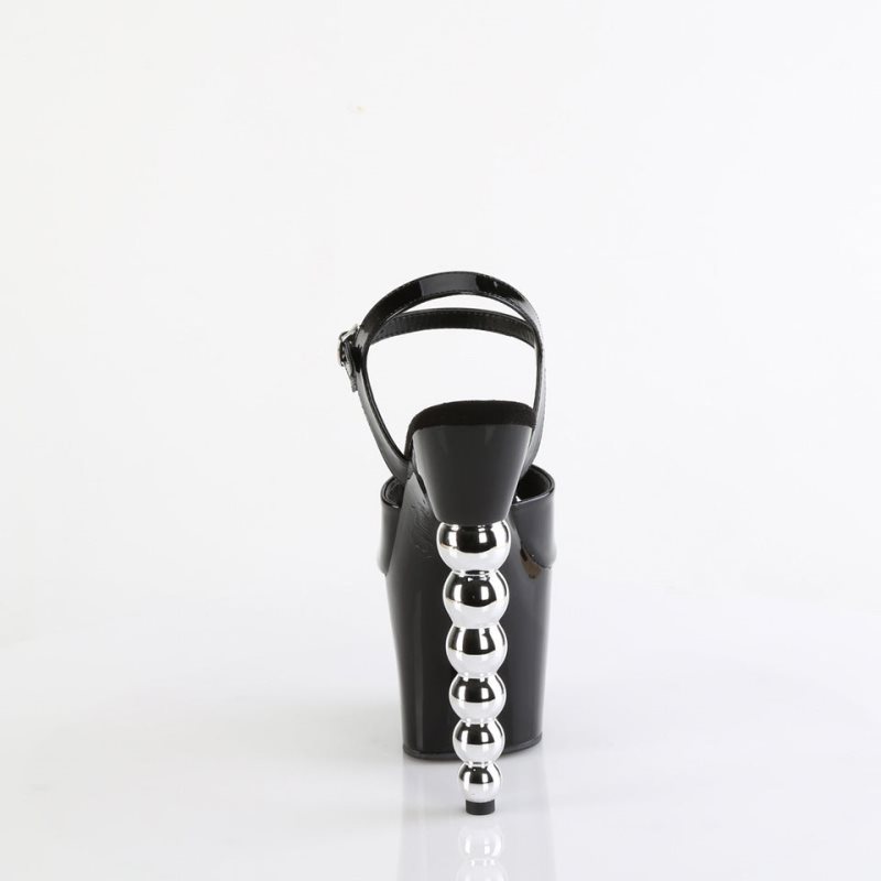 Black / Silver Pleaser Bliss-709 Women's Platform Heels Sandals | AUSTRALIA VJWIE