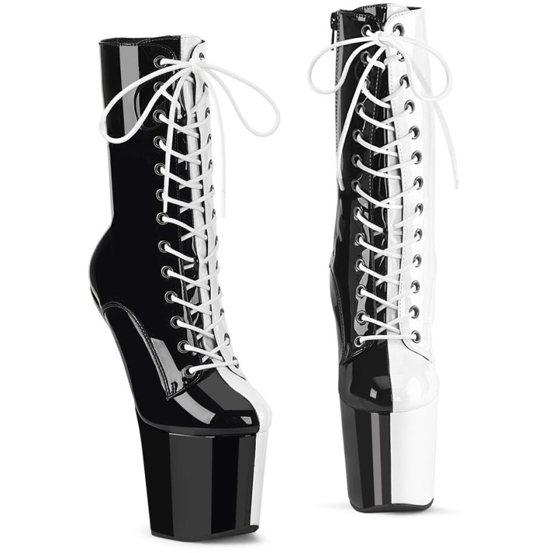 Black / White Pleaser Craze-1040TT Women\'s Heels Boots | AUSTRALIA KYTAU