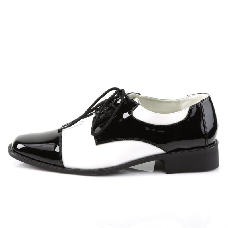 Black / White Pleaser Disco-18 Men's Derby Shoes | AUSTRALIA QMRUX