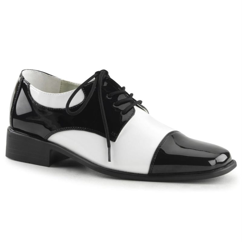 Black / White Pleaser Disco-18 Men\'s Derby Shoes | AUSTRALIA QMRUX