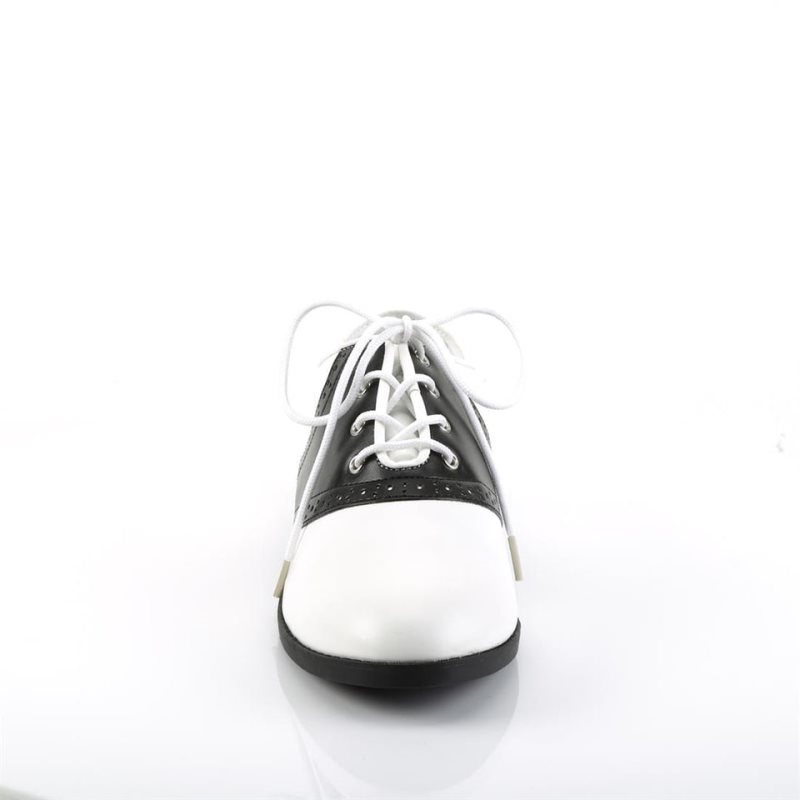 Black / White Pleaser Saddle-50 Vegan Leather Men's Derby Shoes | AUSTRALIA CJYQL