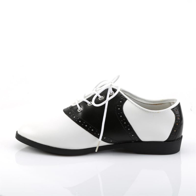 Black / White Pleaser Saddle-50 Vegan Leather Men's Derby Shoes | AUSTRALIA CJYQL