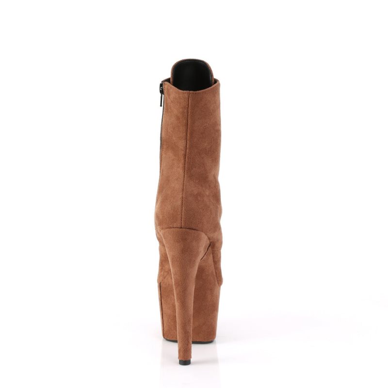 Brown Pleaser Adore-1020FS Faux Suede Women's Heels Boots | AU RSLJVYU