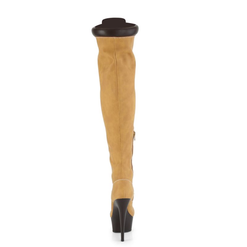 Brown Pleaser Delight-3000TL Women's Thigh High Boots | AUSTRALIA VOKDW