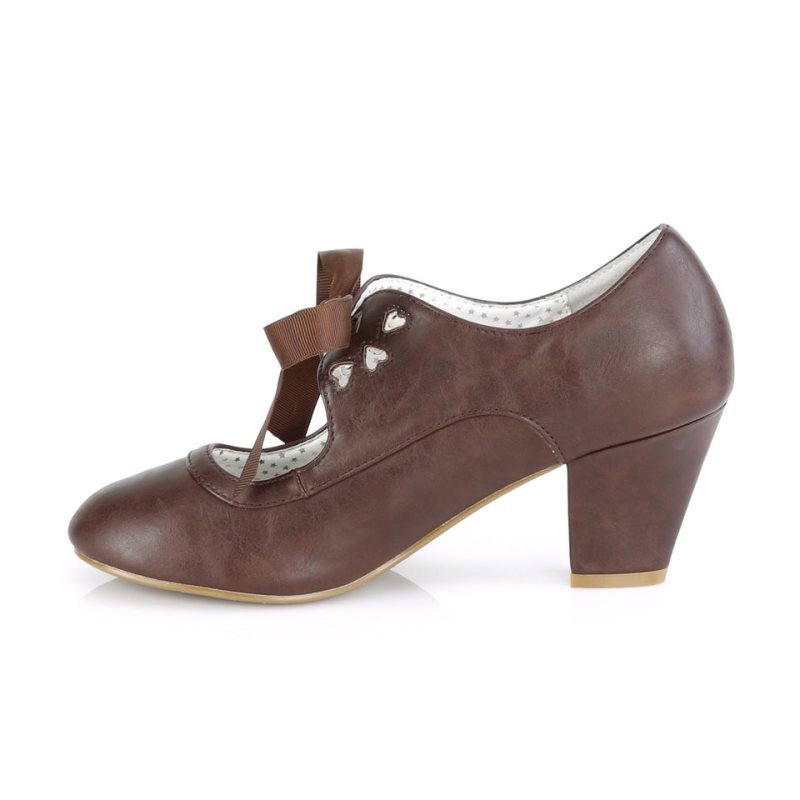 Brown Pleaser Wiggle-32 Women's Pumps | AU LHTOMYF