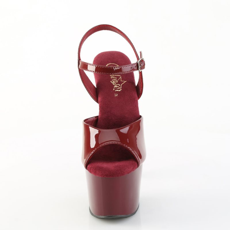 Burgundy Pleaser Adore-709 Women's Platform Heels Sandals | AUSTRALIA NCLUQ