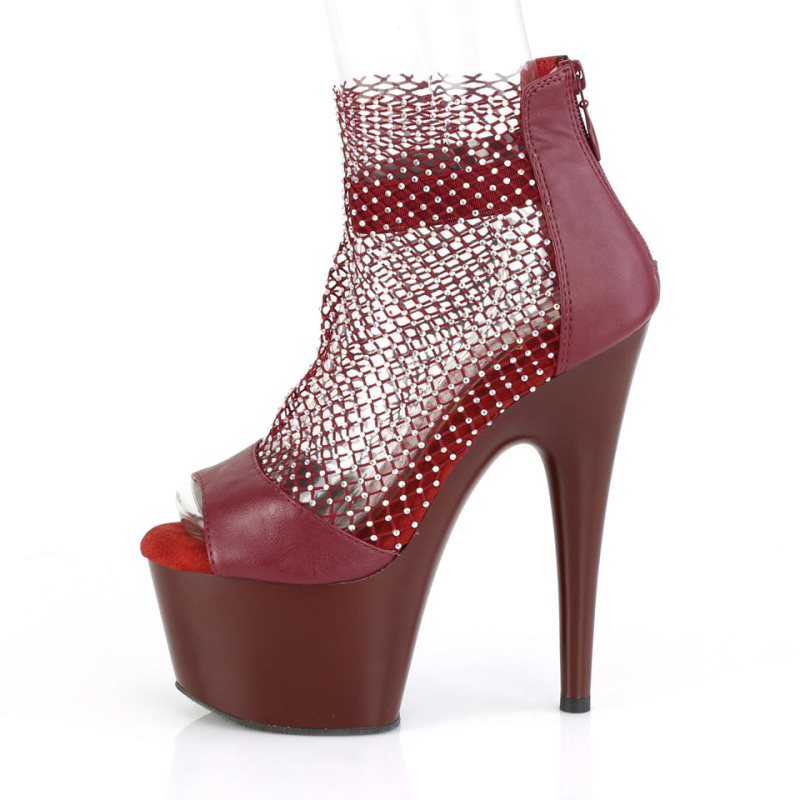 Burgundy Pleaser Adore-765RM Women's Platform Heels Sandals | AUSTRALIA WQOLC