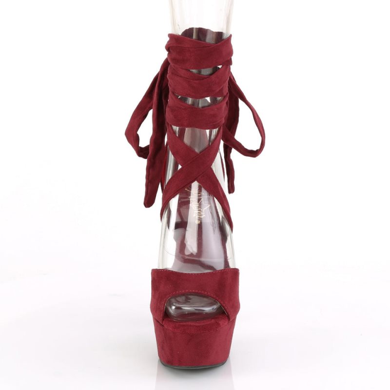 Burgundy Pleaser Delight-679 Women's Platform Heels Sandals | AU IDZRQBL