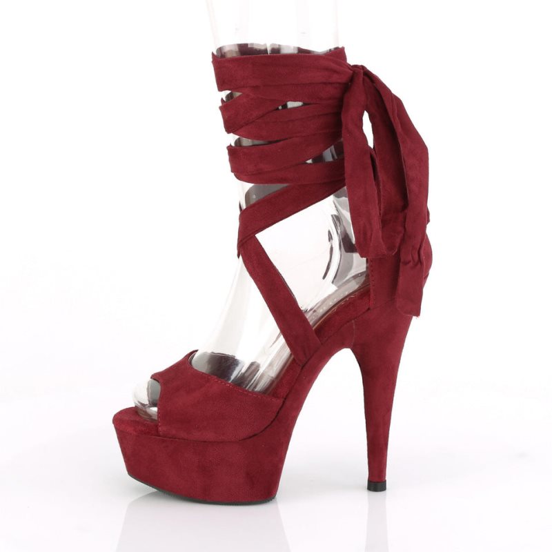 Burgundy Pleaser Delight-679 Women's Platform Heels Sandals | AU IDZRQBL