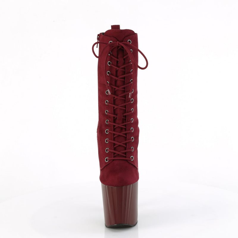 Burgundy Pleaser Enchant-1040 Women's Heels Boots | AU CTIQMHJ