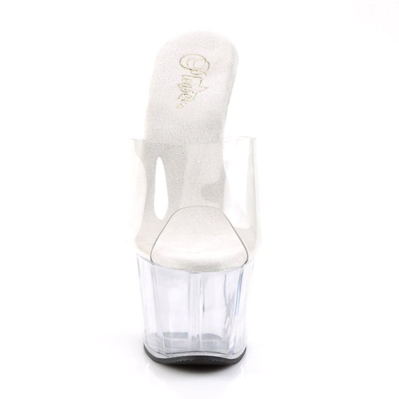 Clear Pleaser Adore-701 Women's Platform Slides | AU ZCVDRBU