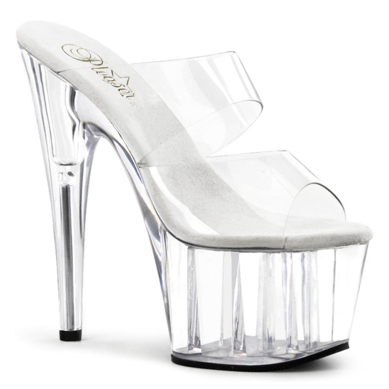 Clear Pleaser Adore-702 Women\'s Platform Slides | AU QJGRLIY