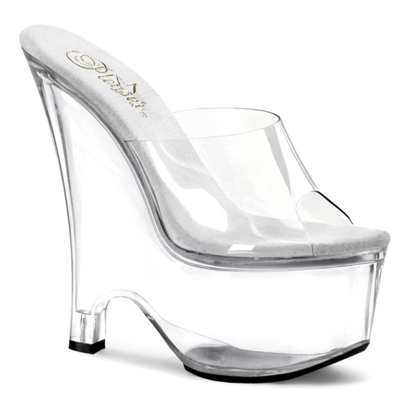 Clear Pleaser Beau-601 Women\'s Platform Slides | AUSTRALIA IFEHL