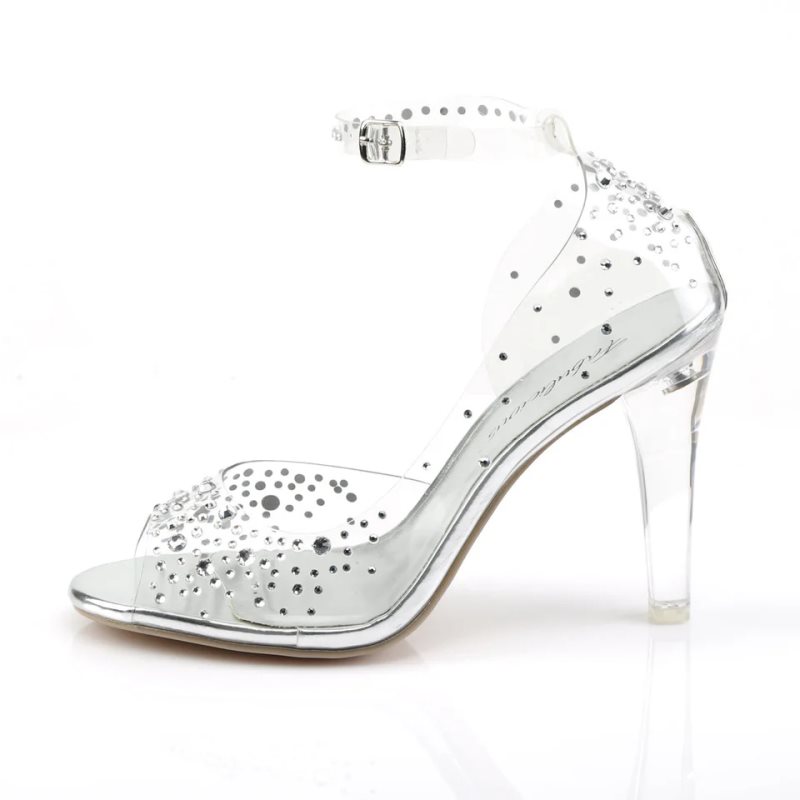 Clear Pleaser Clearly-430RS Women's Heels Sandals | AUSTRALIA ZJNDG