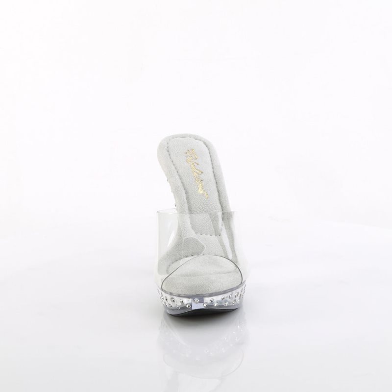 Clear Pleaser Cocktail-501SDT Women's Platform Slides | AUSTRALIA MVYLZ