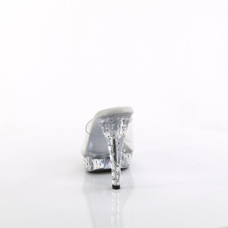 Clear Pleaser Cocktail-501SDT Women's Platform Slides | AUSTRALIA MVYLZ