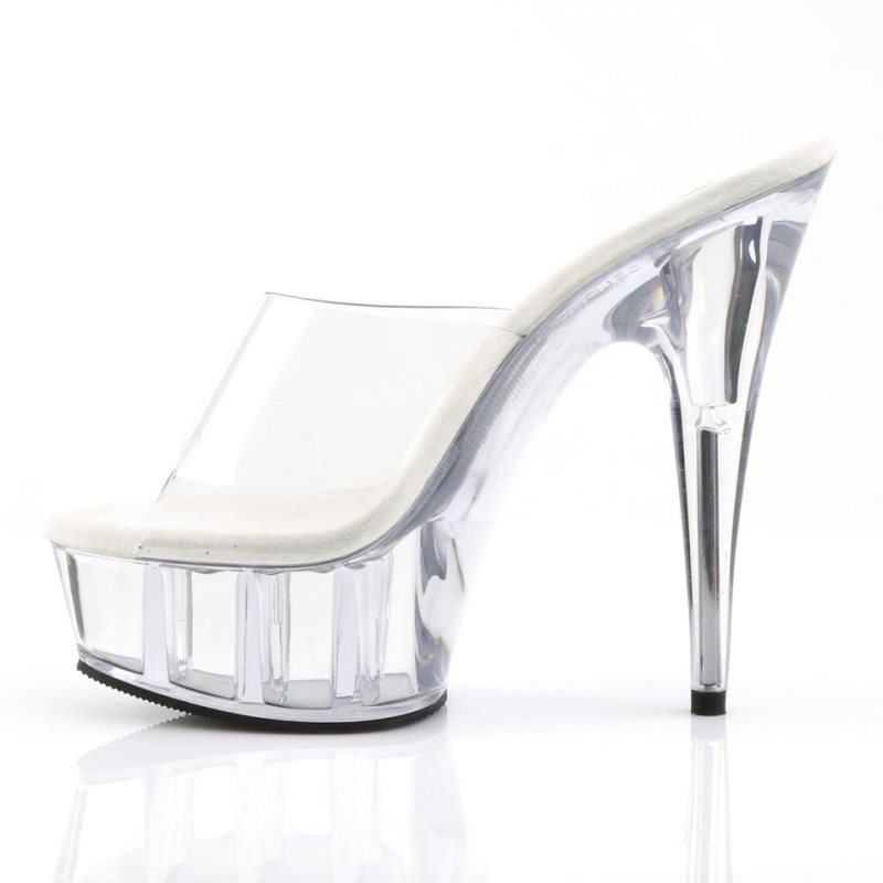 Clear Pleaser Delight-601 Women's Platform Slides | AU EDCWGPT