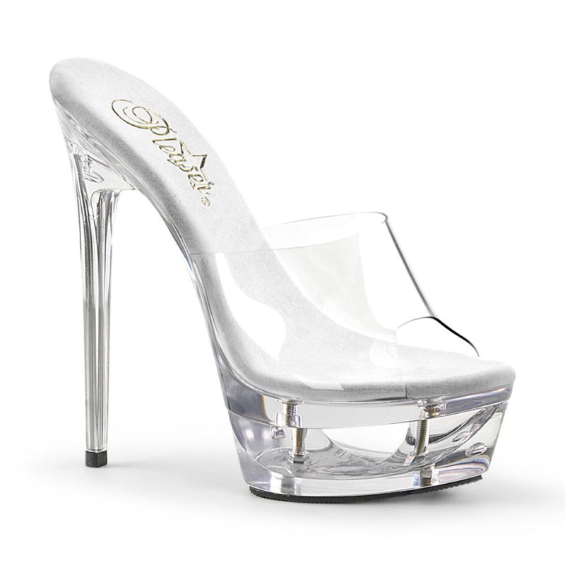 Clear Pleaser Eclipse-601 Women\'s Platform Slides | AUSTRALIA KBTCN